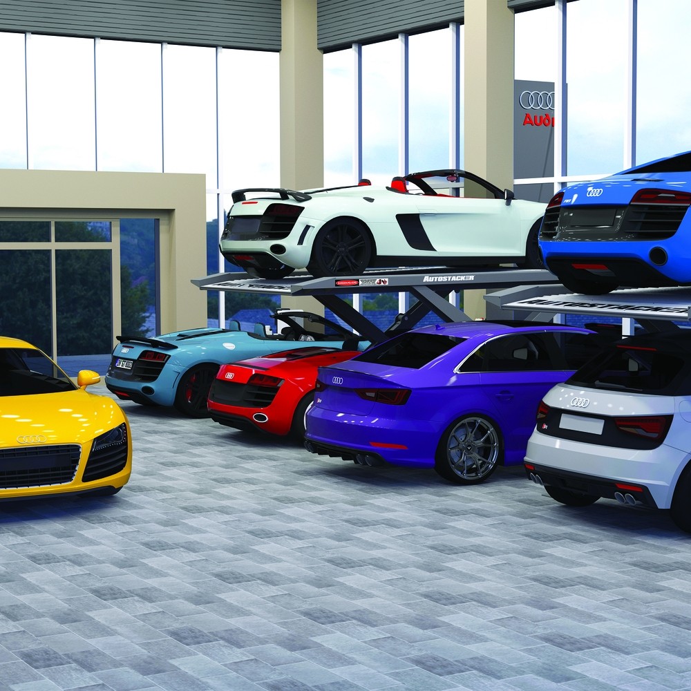 Dealership car storage rendering